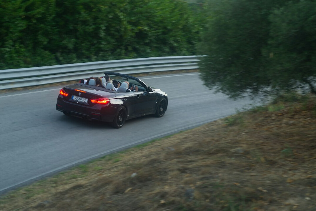 luxury car on scenic road