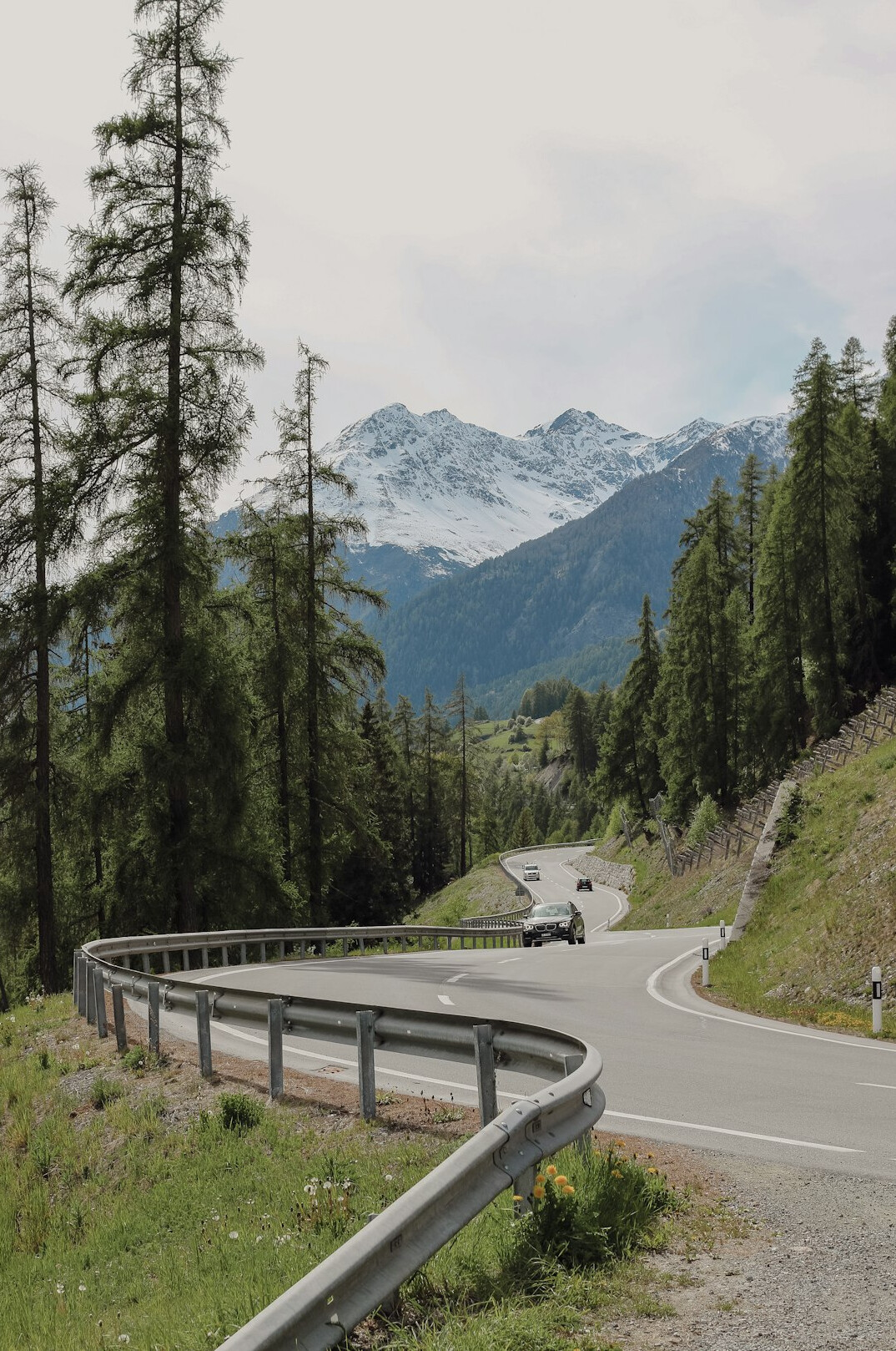 luxury electric vehicle on scenic road