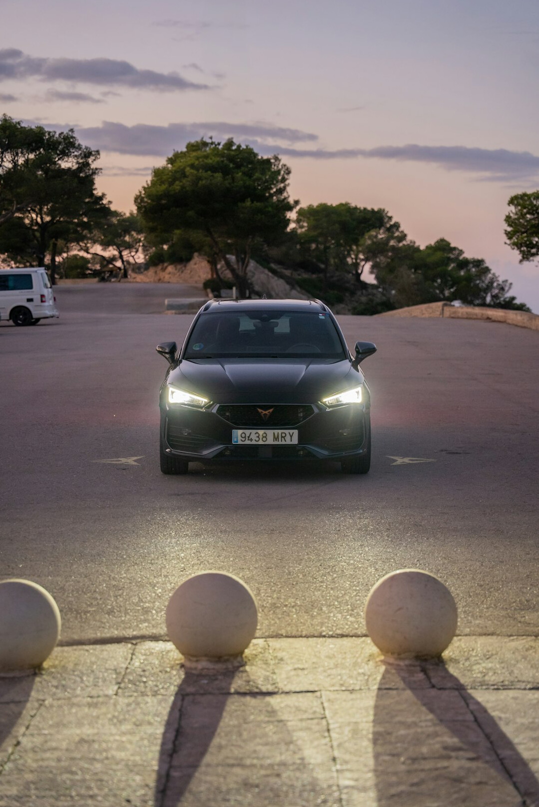 luxury car on scenic road