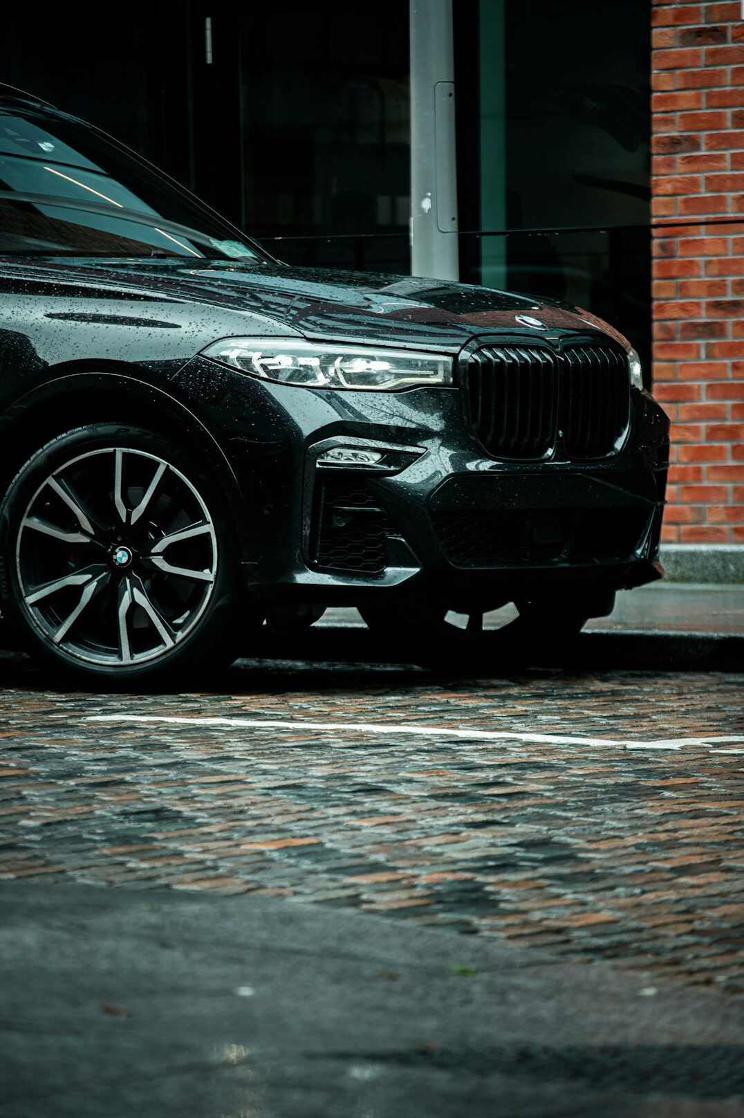 luxury car on city street