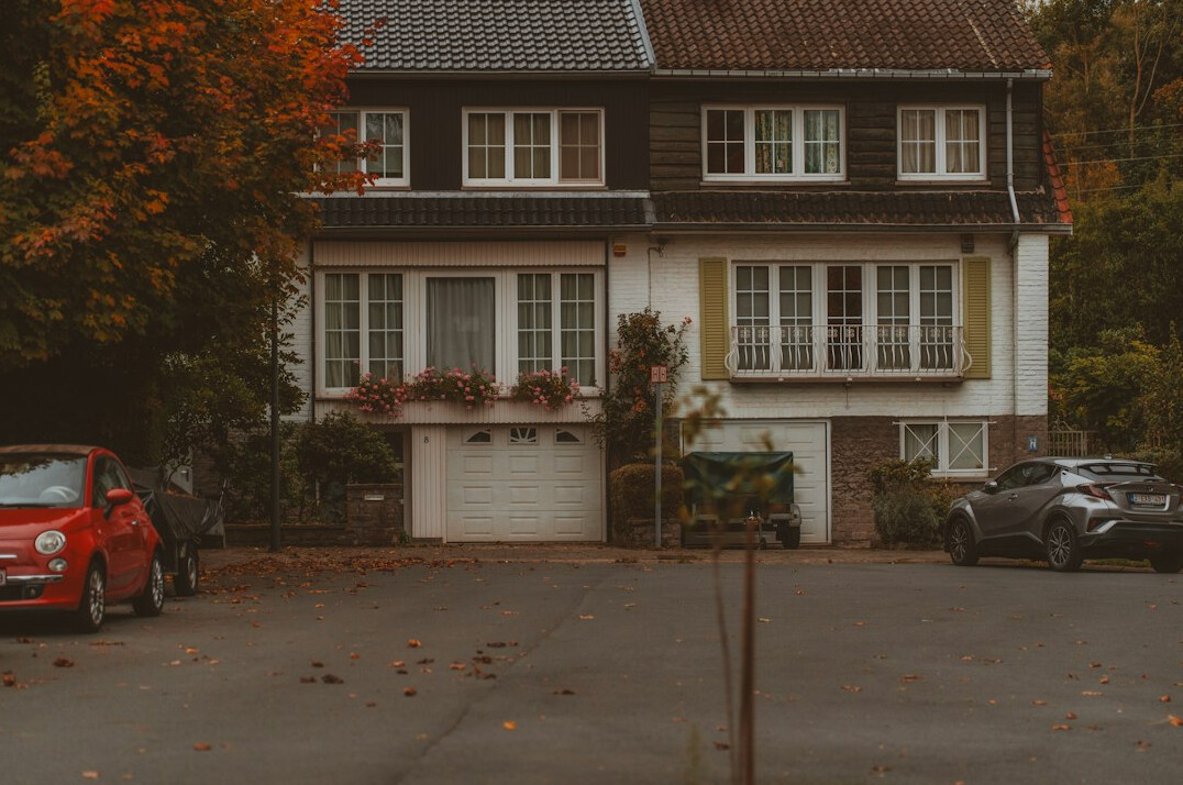 luxury car parked at home